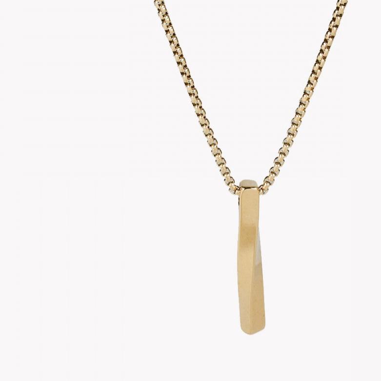 Collar de hombre de acero inoxidable geométrico acabado oro