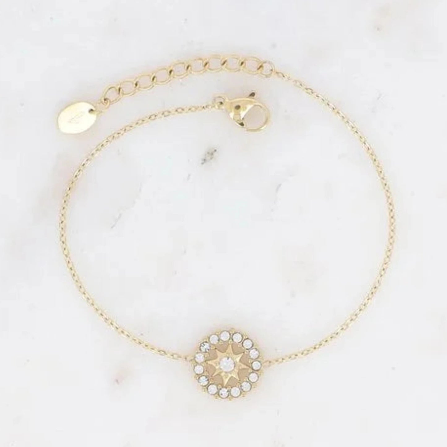 Bracelet oxyde de zirconium angélique doré