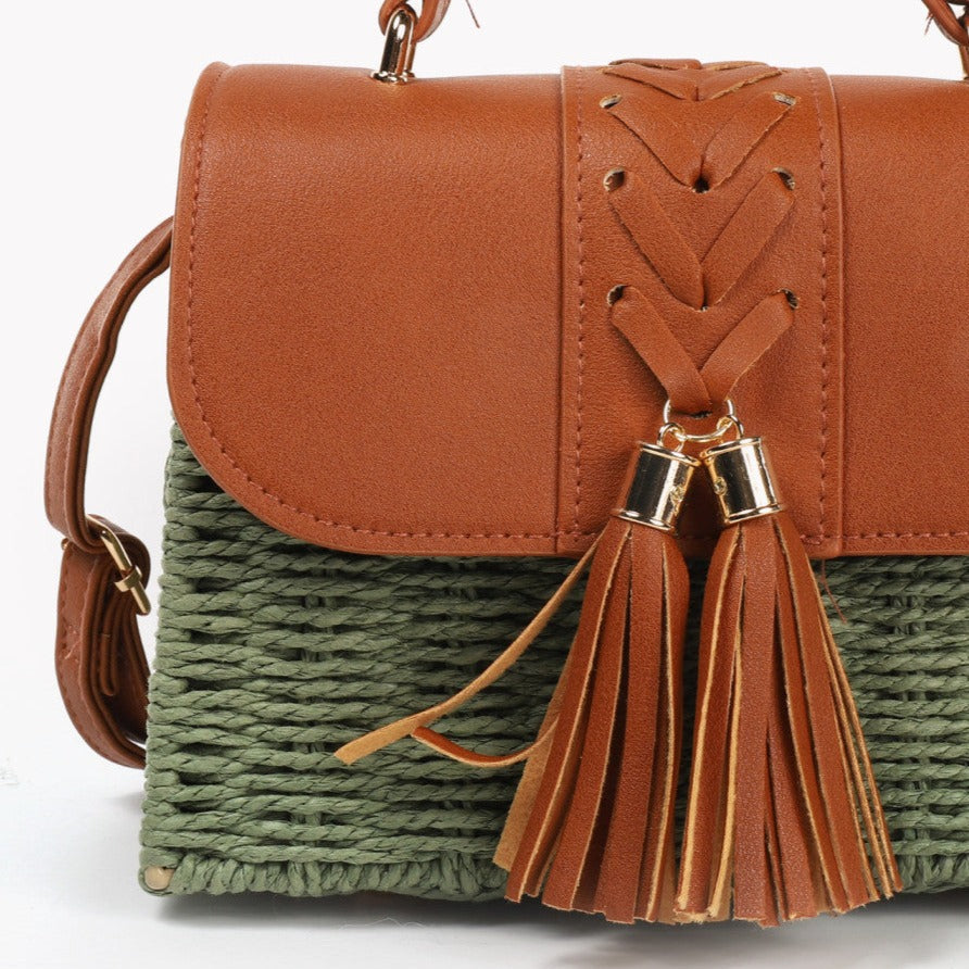 Sac d'été en raphia vert