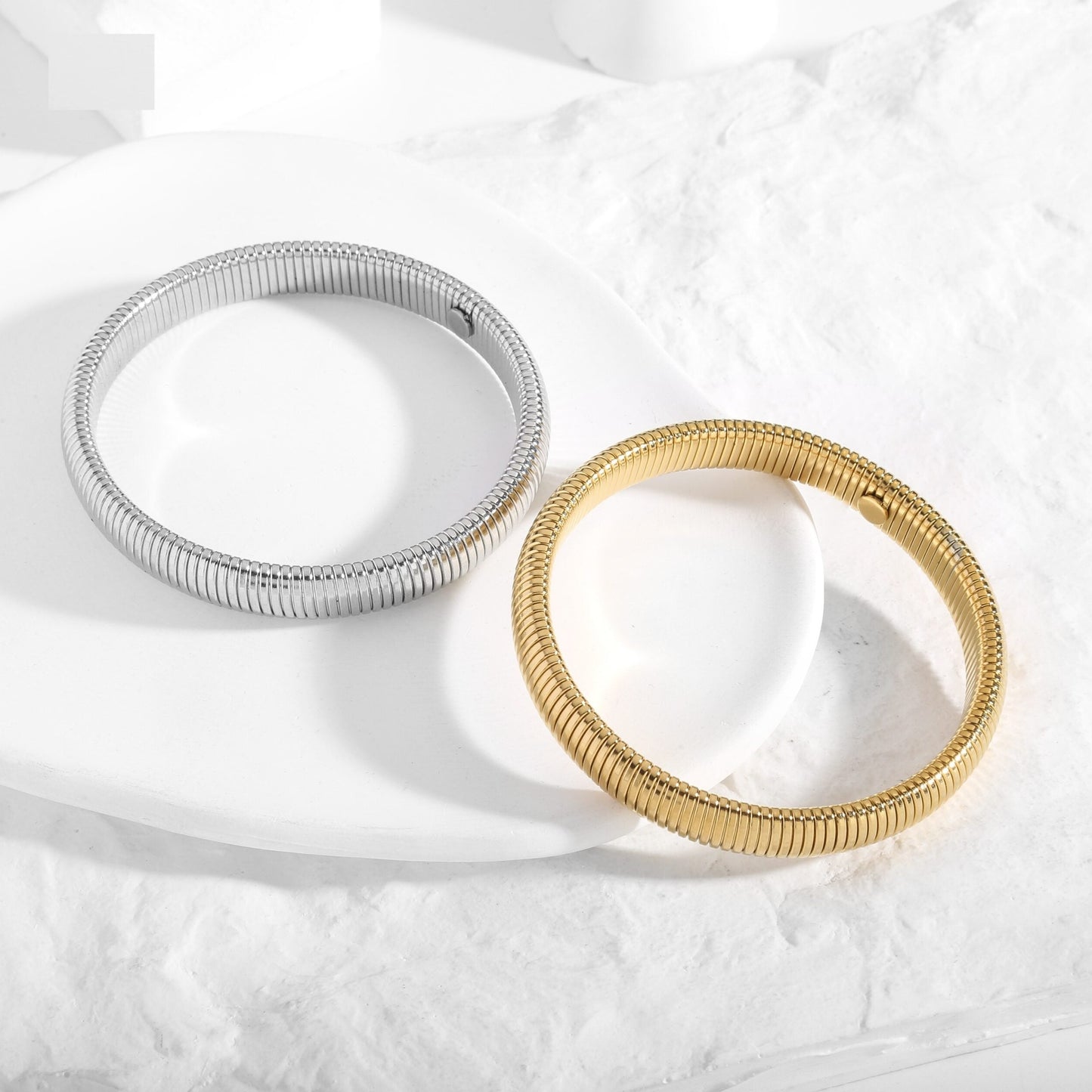 Pulsera acero inoxidable muelle plata - Moments by You