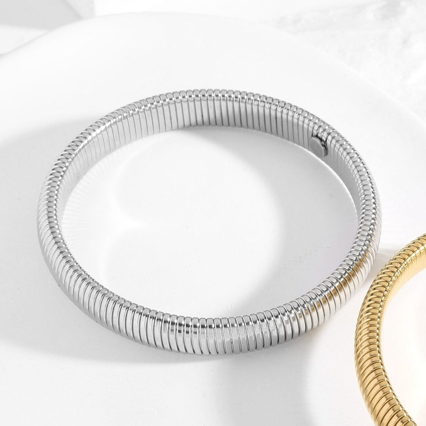 Pulsera acero inoxidable muelle plata - Moments by You