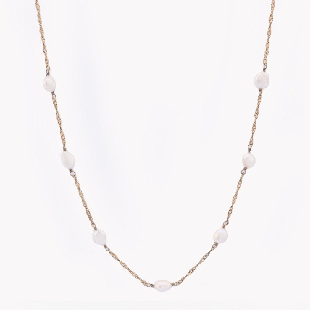 Collar acero perlas de agua - Moments by You
