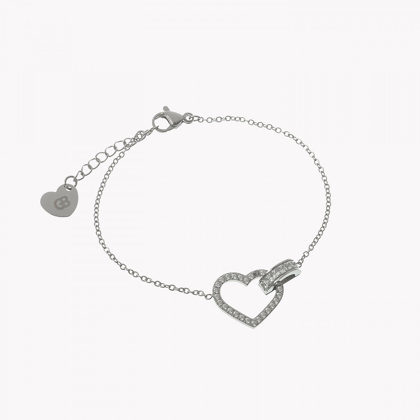 Pulsera acero corazón unido plateada - Moments by You