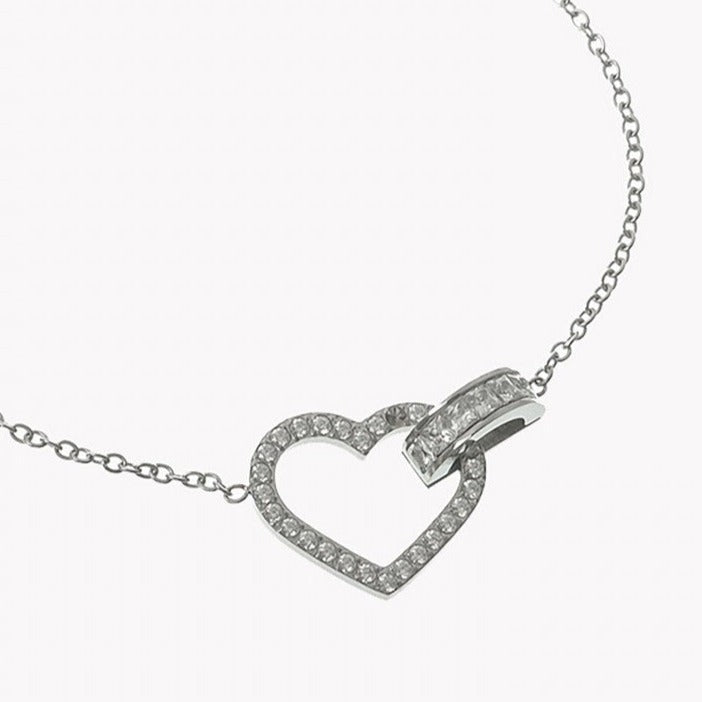Pulsera acero corazón unido plateada - Moments by You
