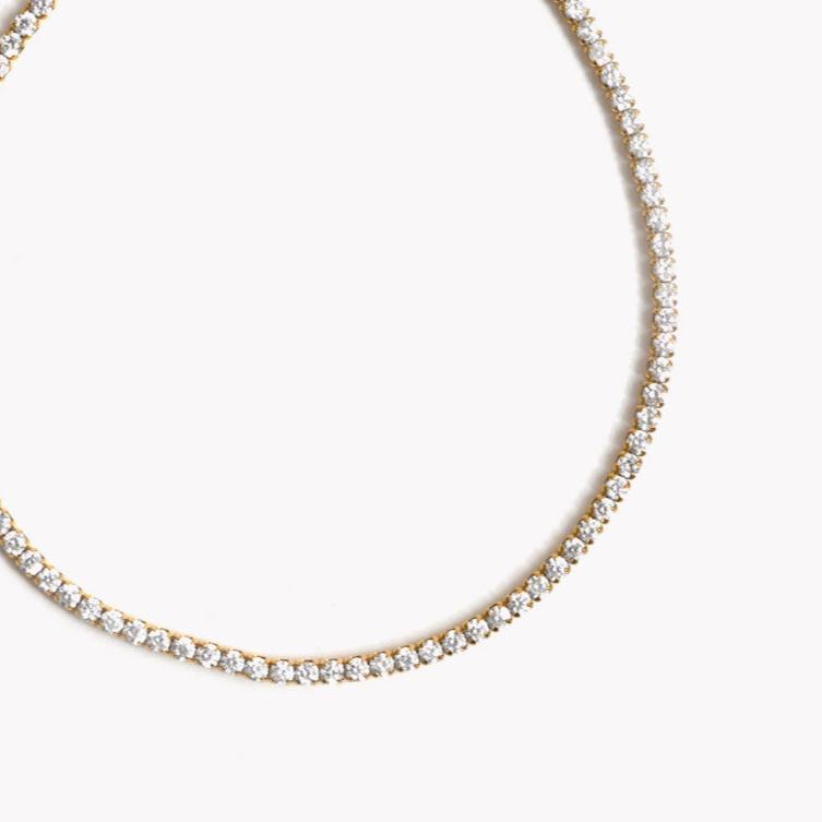 Pulsera rivière de acero inoxidable de circonitas acabado oro - mbyou