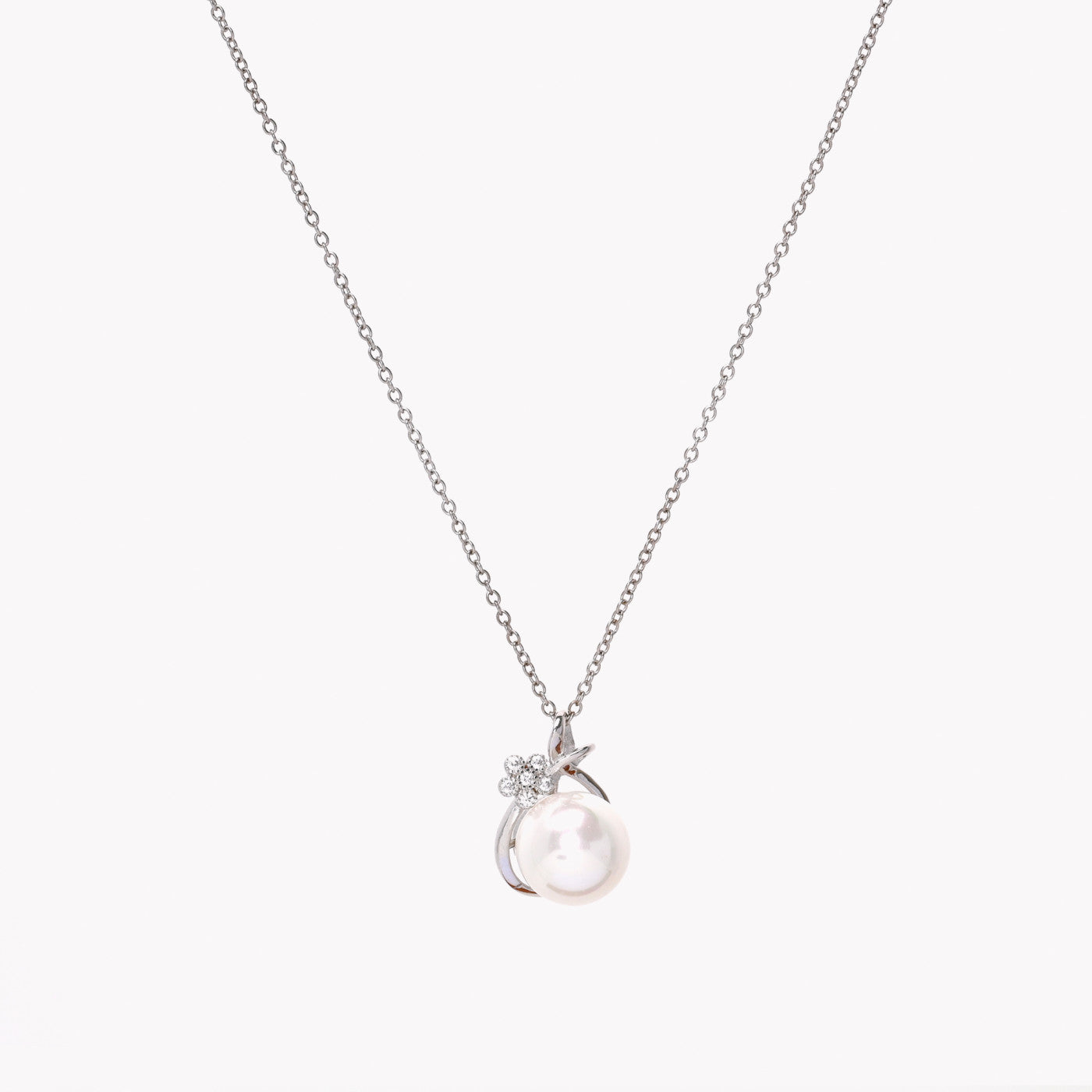 Collar de plata S925 con perla natural y circonitas - mbyou