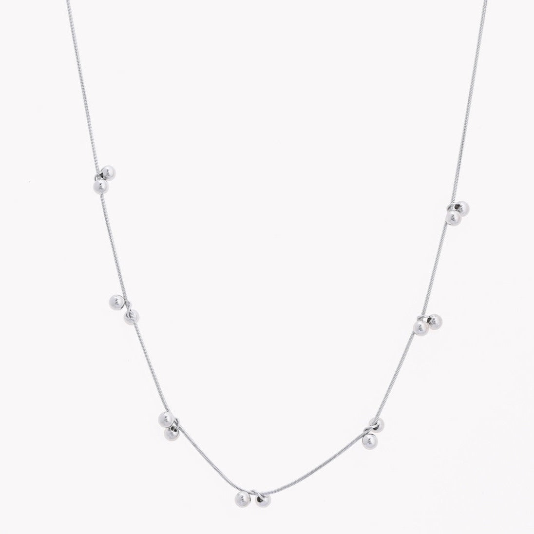 Silver polka dot steel necklace