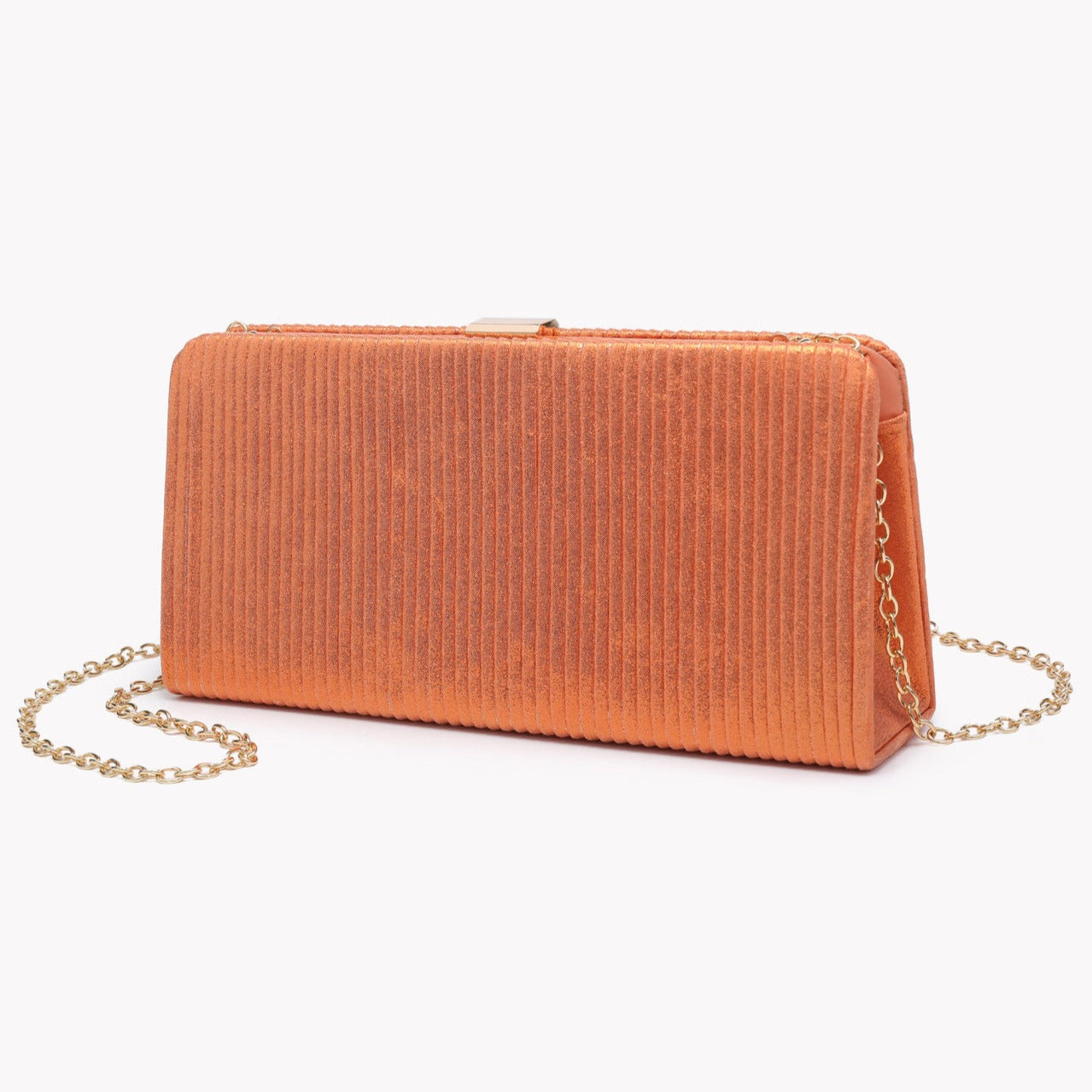 Bolso de mano fiesta fruncido metalizado plata
