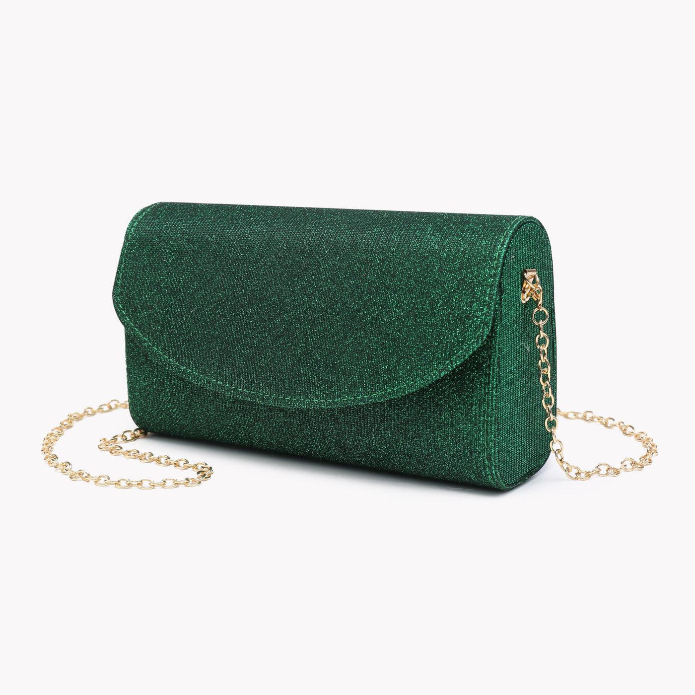 Dark green glitter party handbag