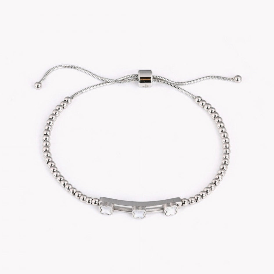 Bracelet acier zircon doré