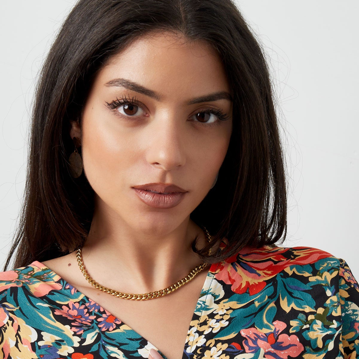 Collar de acero eslabones gruesos acabado plata