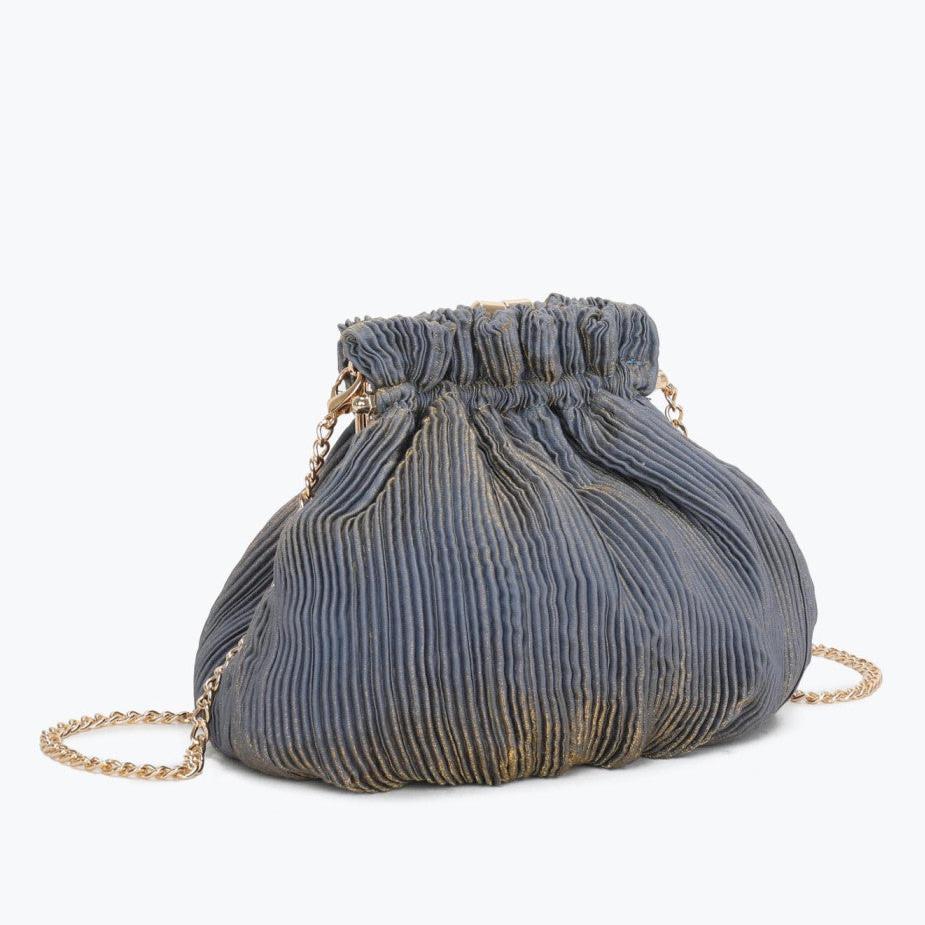 Sac à main pochette de soirée en satin noir avec bretelles croisées