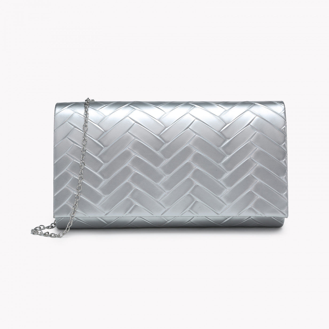 Bolso de mano fiesta con textura acabado plata