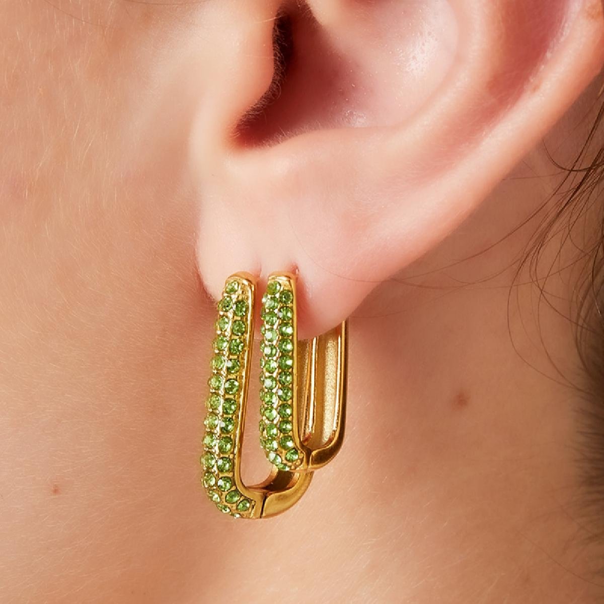 Steel hoops with gold balls