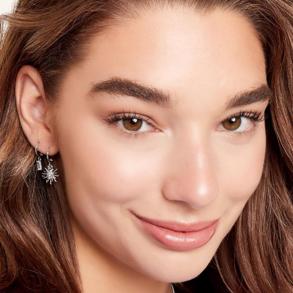 Chestnut square earrings