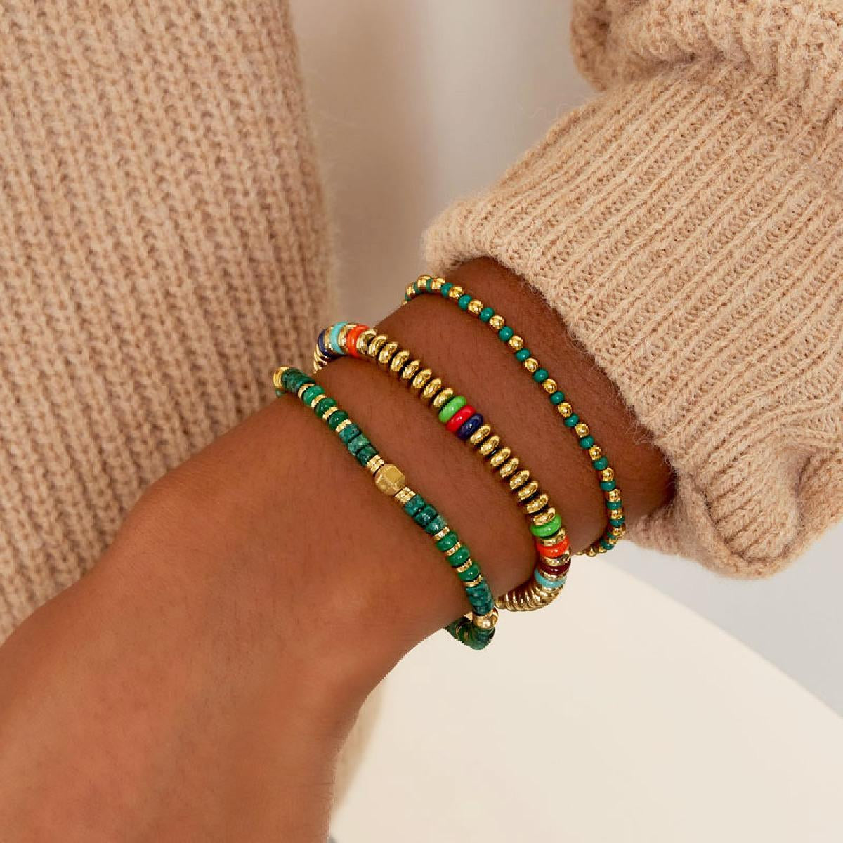 Bracelet acier zircon doré