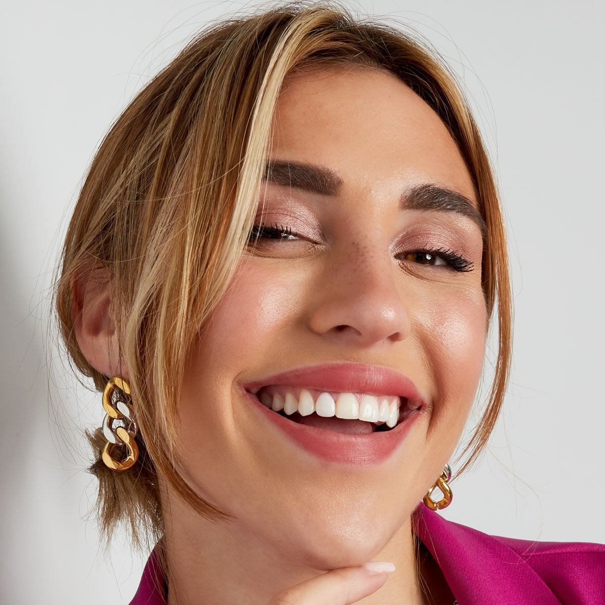 Steel hoops with gold balls