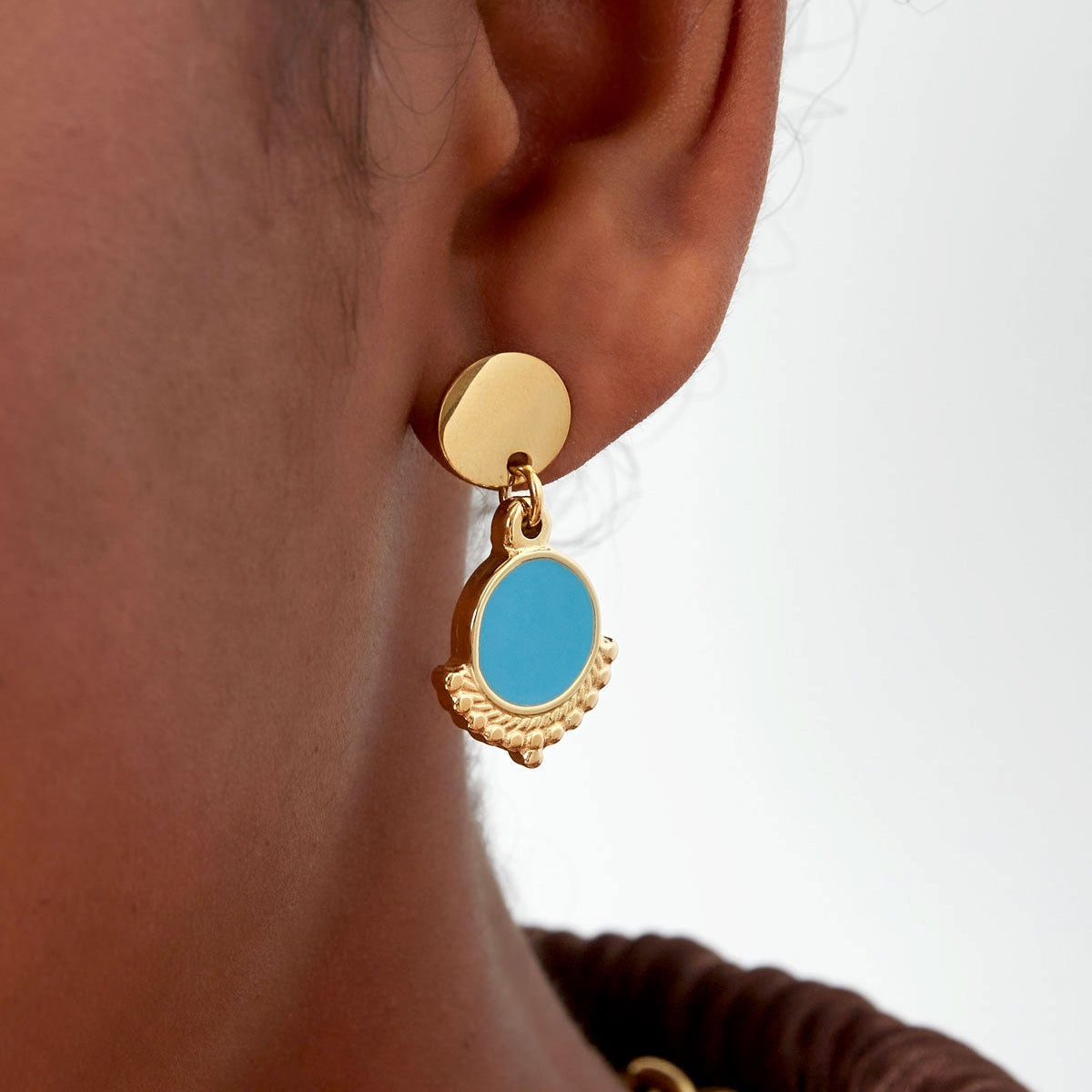 Chestnut square earrings