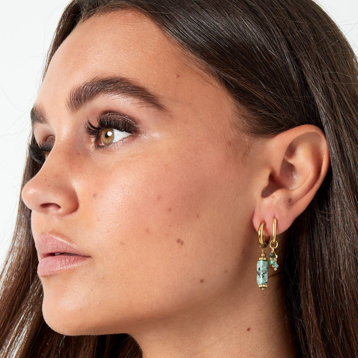 Chestnut square earrings