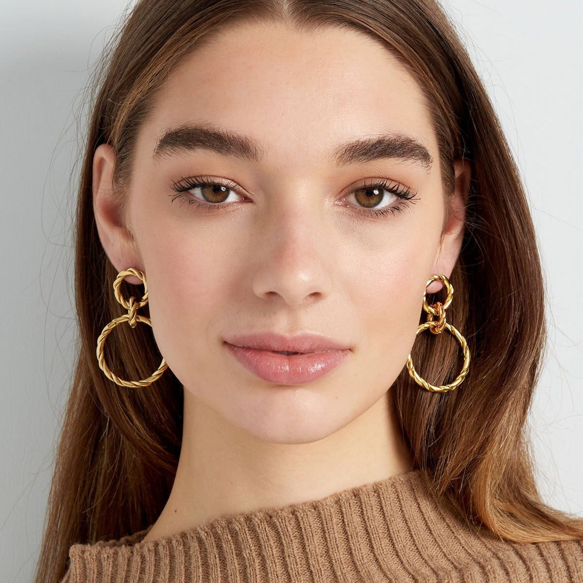 Steel hoops with gold balls