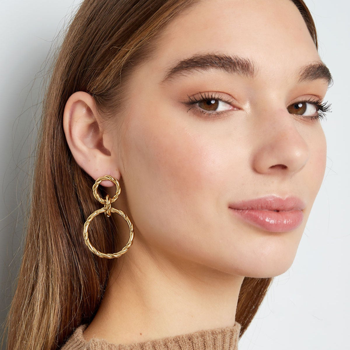 Steel hoops with gold balls