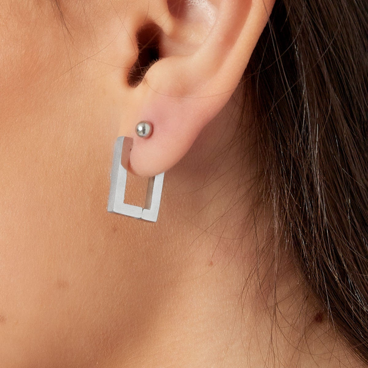 Chestnut square earrings