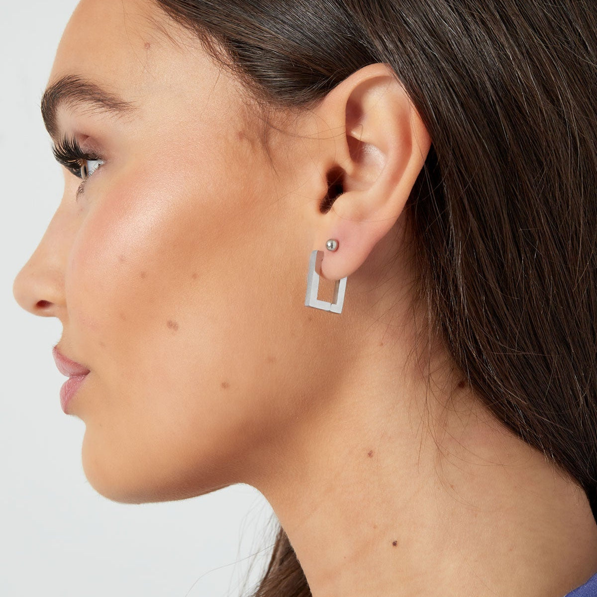 Chestnut square earrings