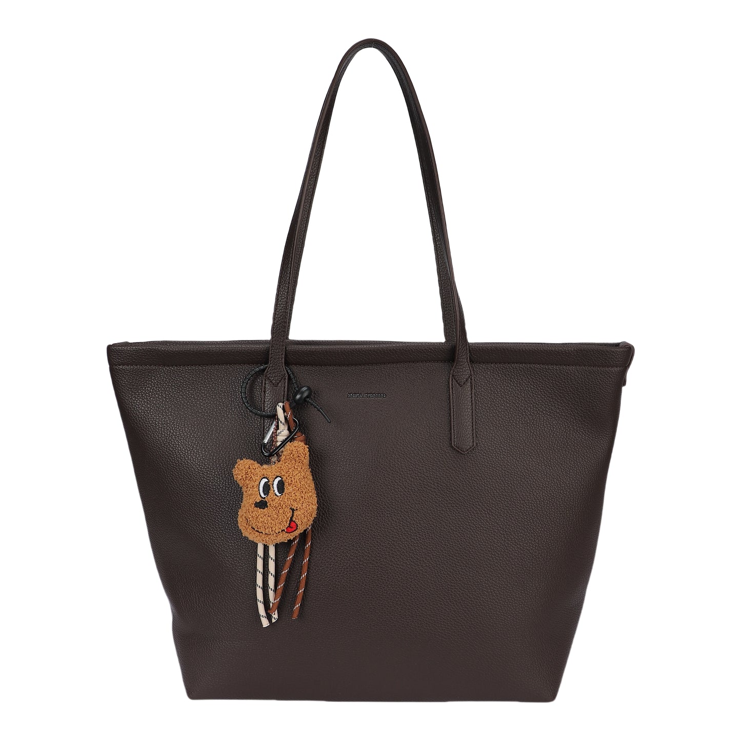 Bolso tipo shopper con un llavero de osito incorporado color marrón chocolate - mbyou