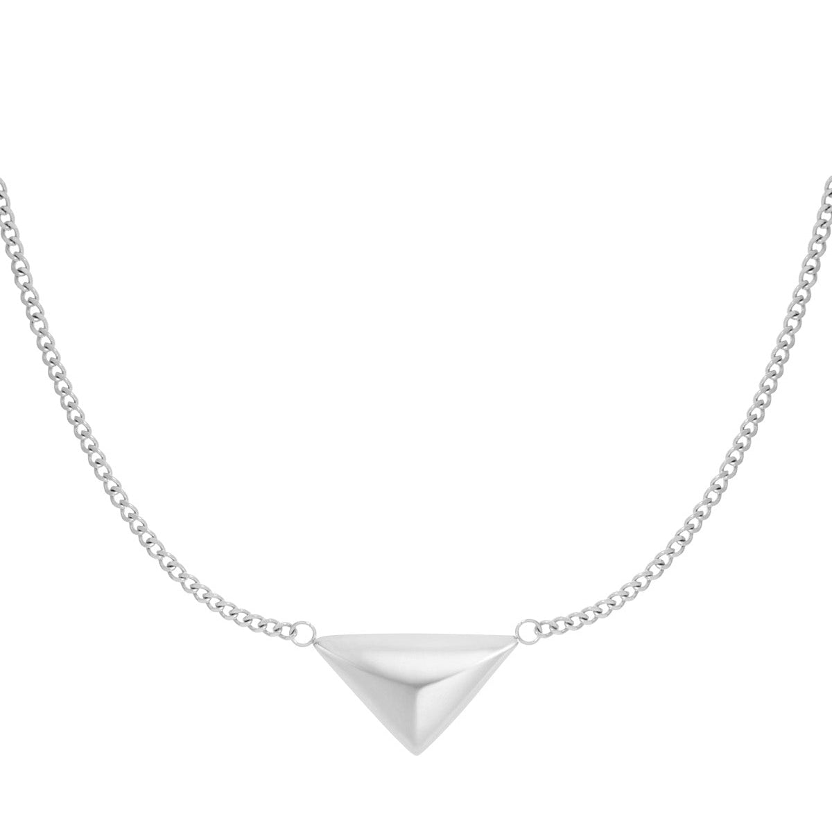 Steel necklace with shiny lilac pendants