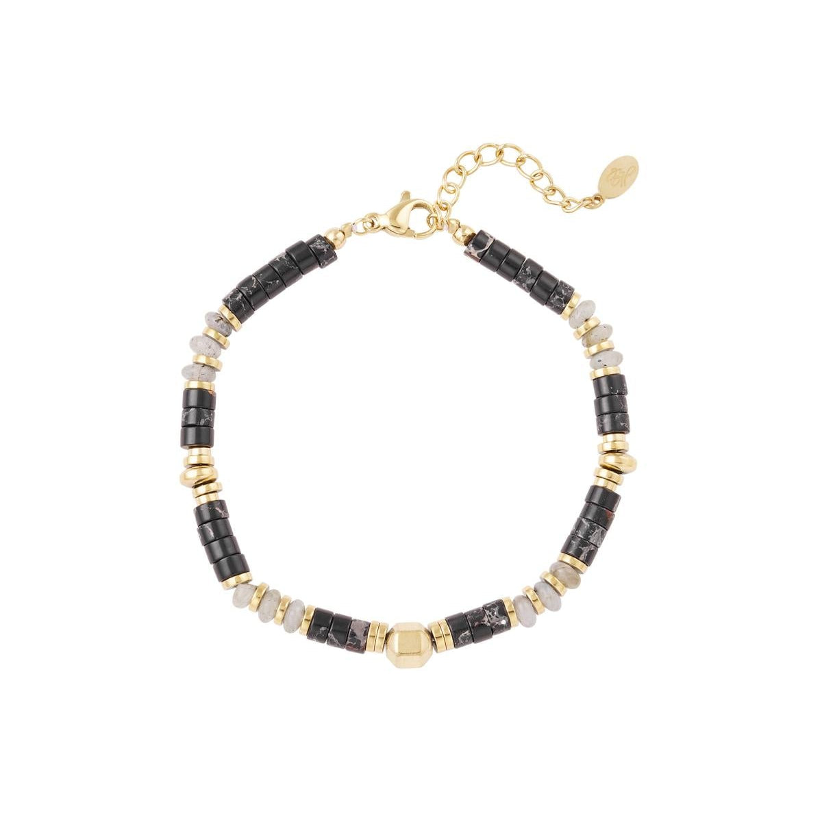 Bracelet acier zircon doré