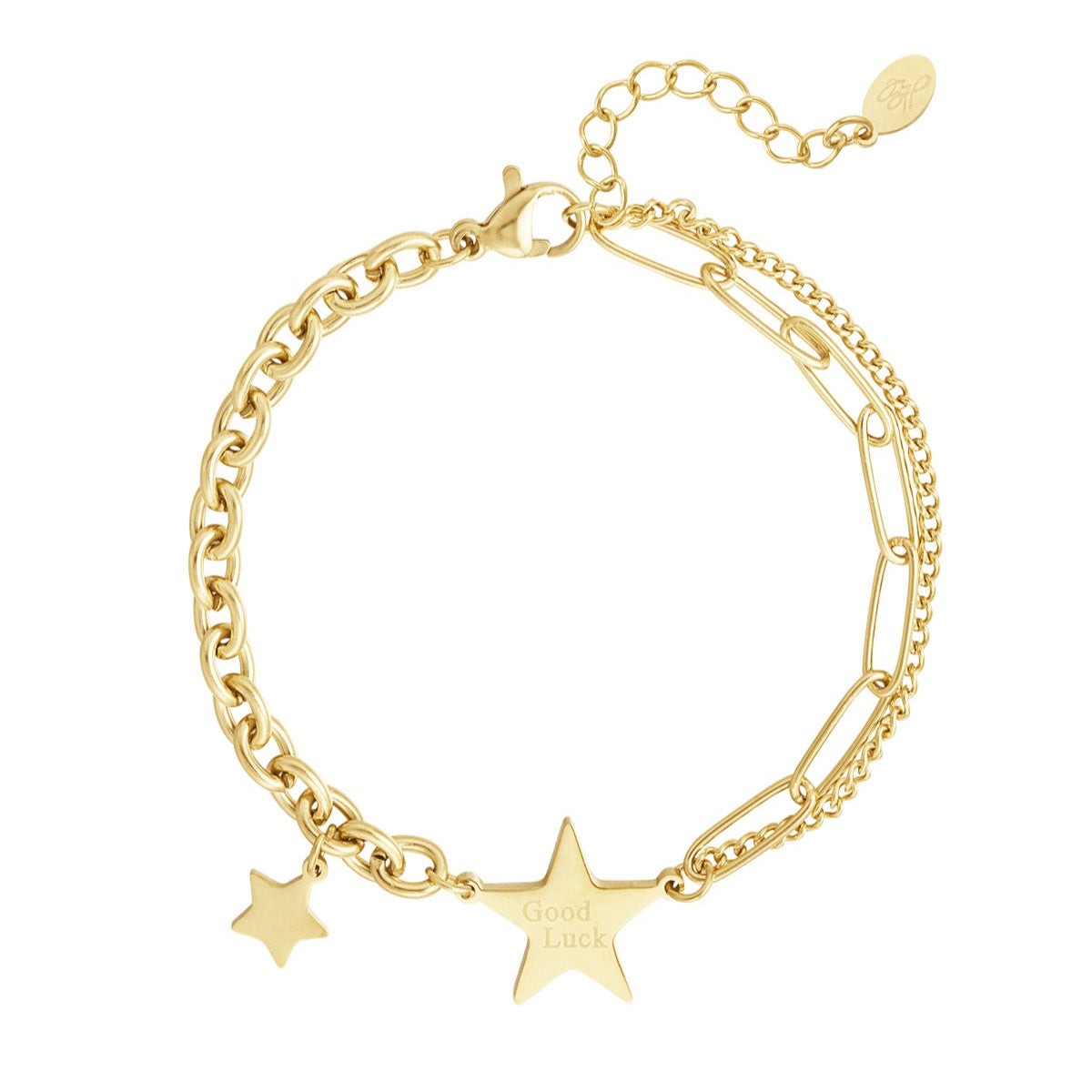 Bracelet acier zircon doré