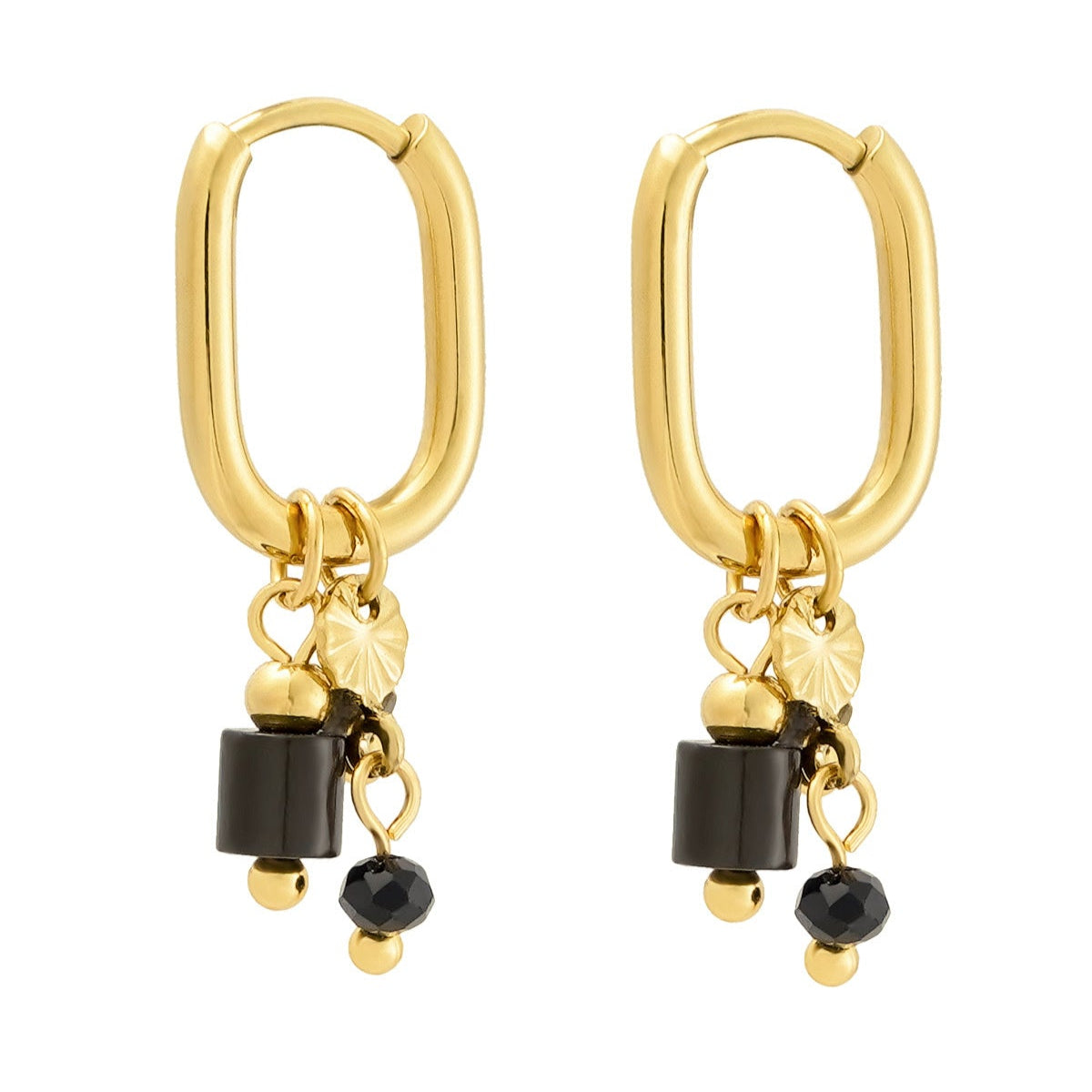 Chestnut square earrings