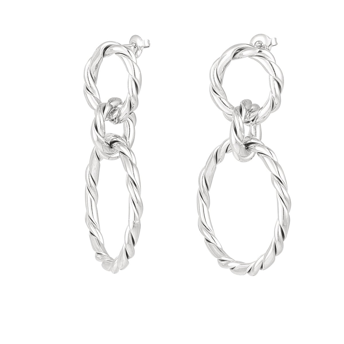 Steel hoops with gold balls