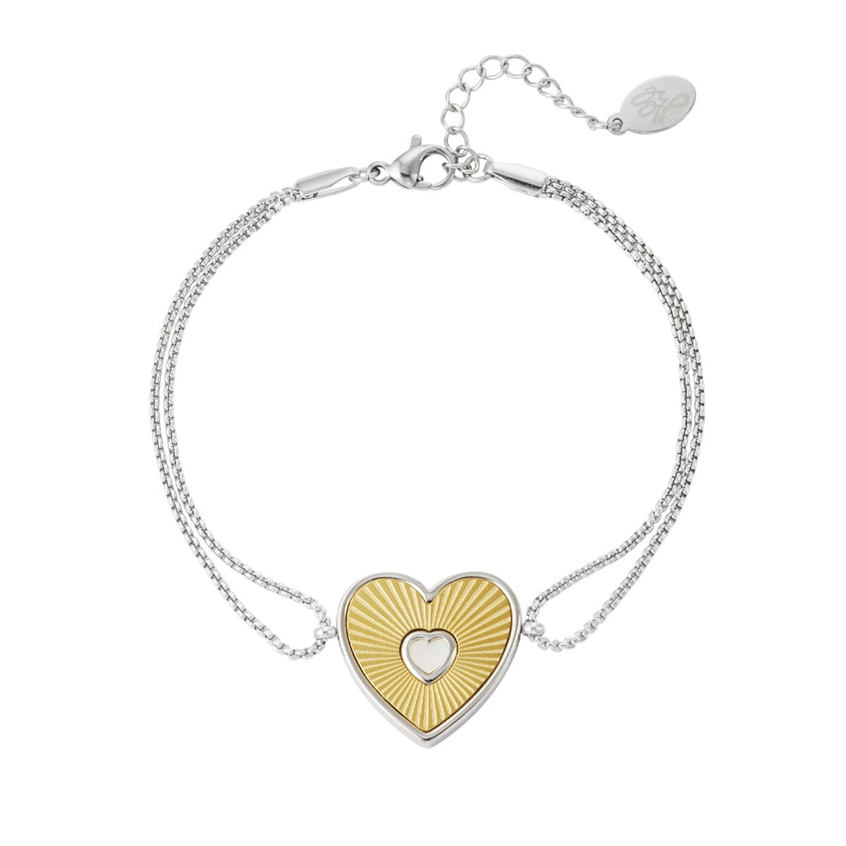 Bracelet acier zircon doré