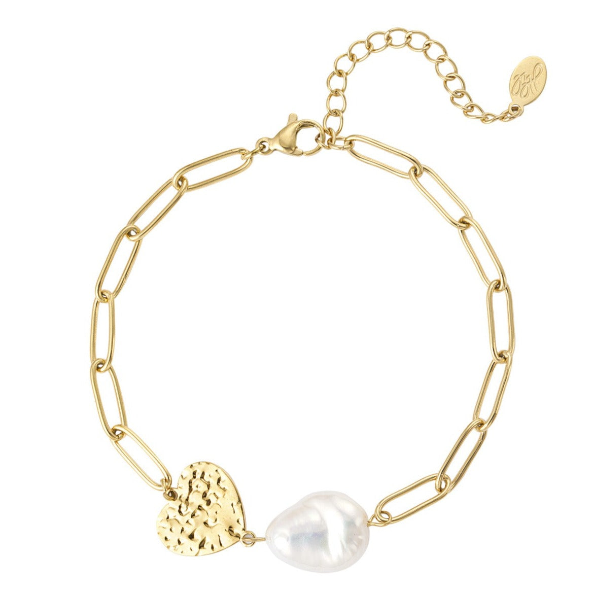Bracelet acier zircon doré