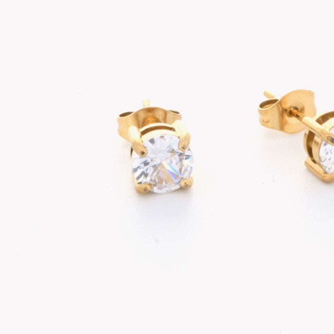 Chestnut square earrings