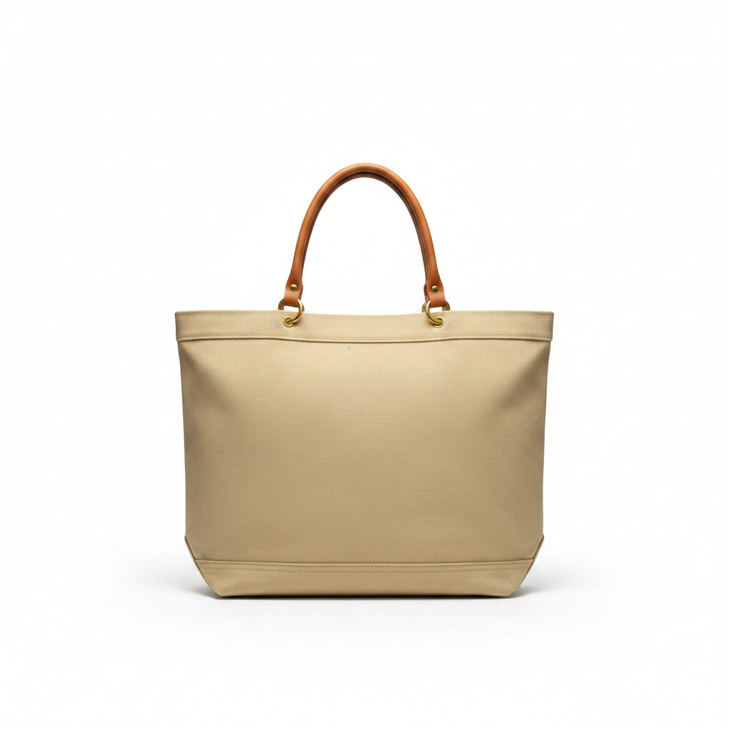 Bolso de mano y bandolera tipo shopper de loneta con detalles en camel - Moments by You