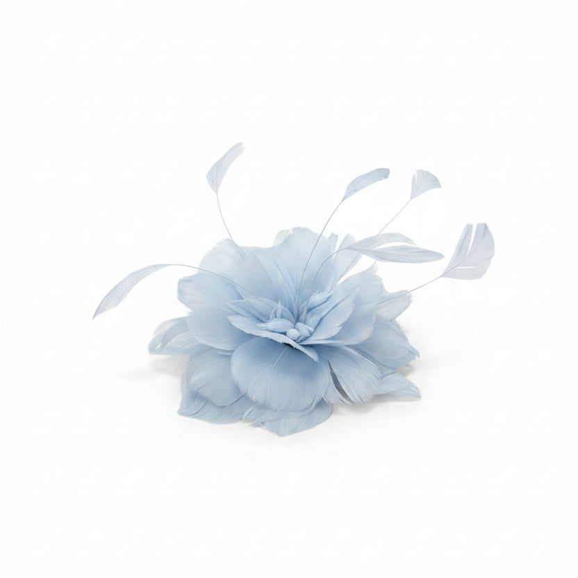 Tocado/broche en forma de flor mediana con hojas tipo pluma en varios colores - Moments by You