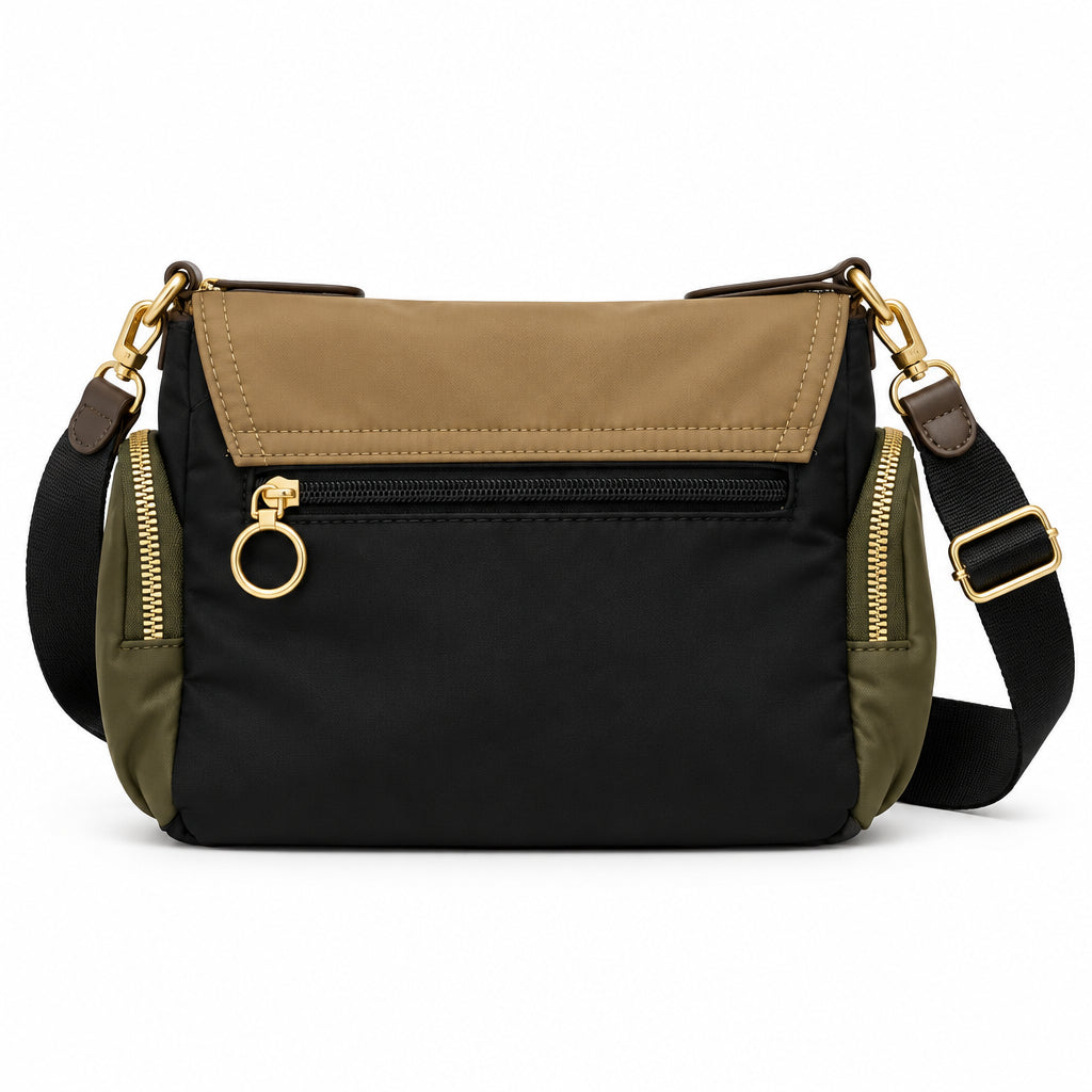 Bolso bandolera nylon colores combinados con bolsillos exteriores
