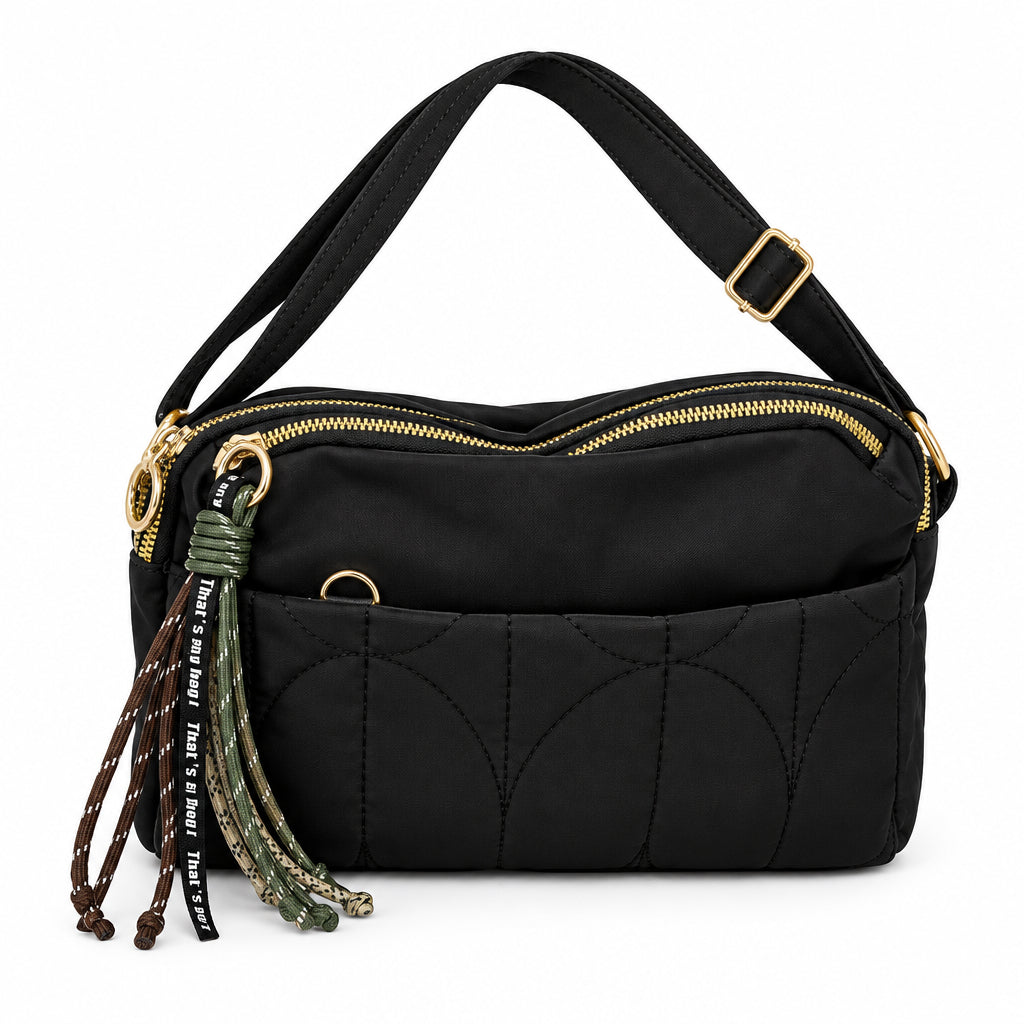 Bolso bandolera nylon con llavero de cuerdas