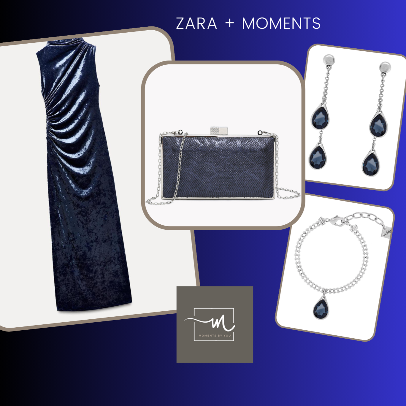 Pulsera mosaic montana azul noche cristal Swarovski - Vidda jewelry