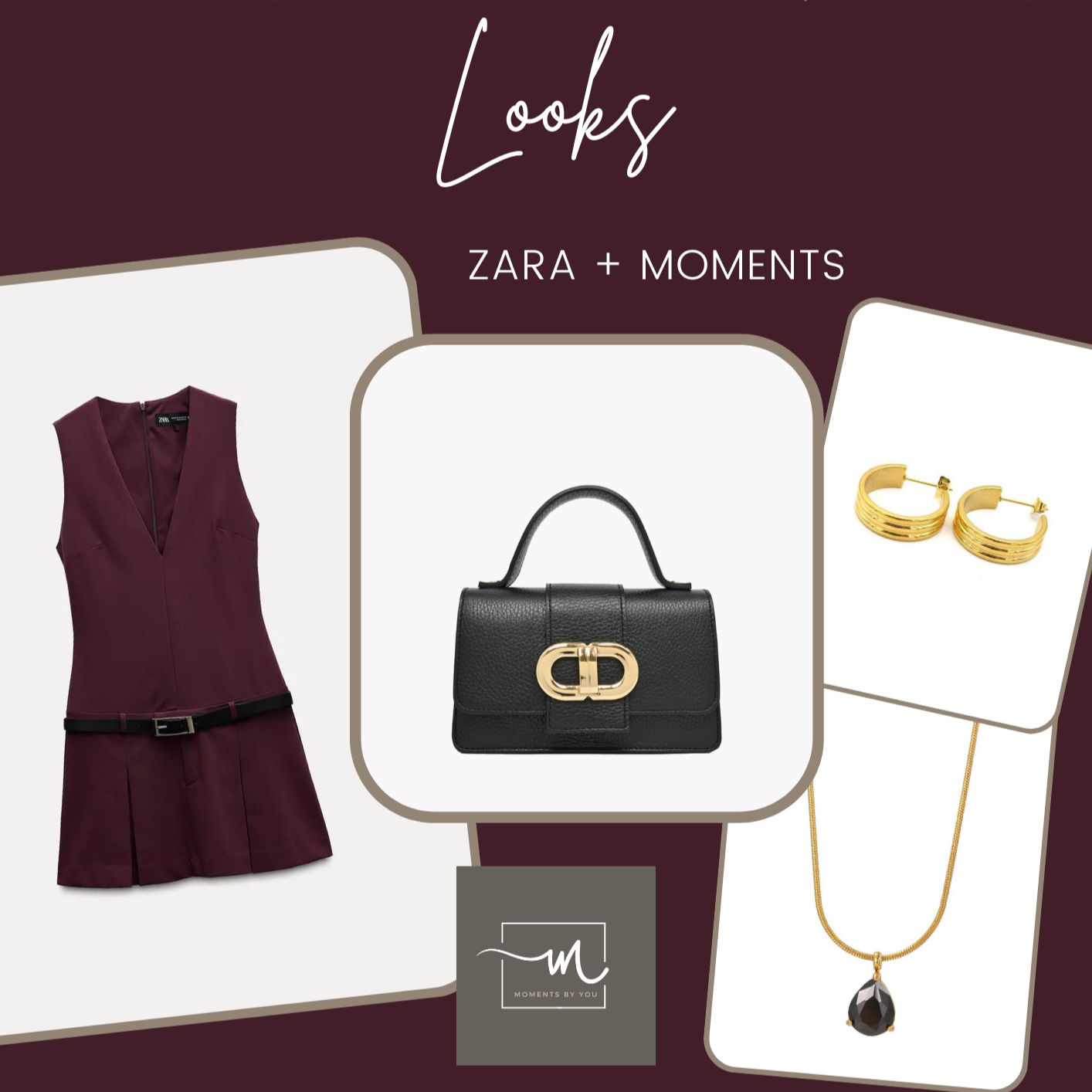 Pendientes aro rayado bañados en oro 18Kt - Moments by You