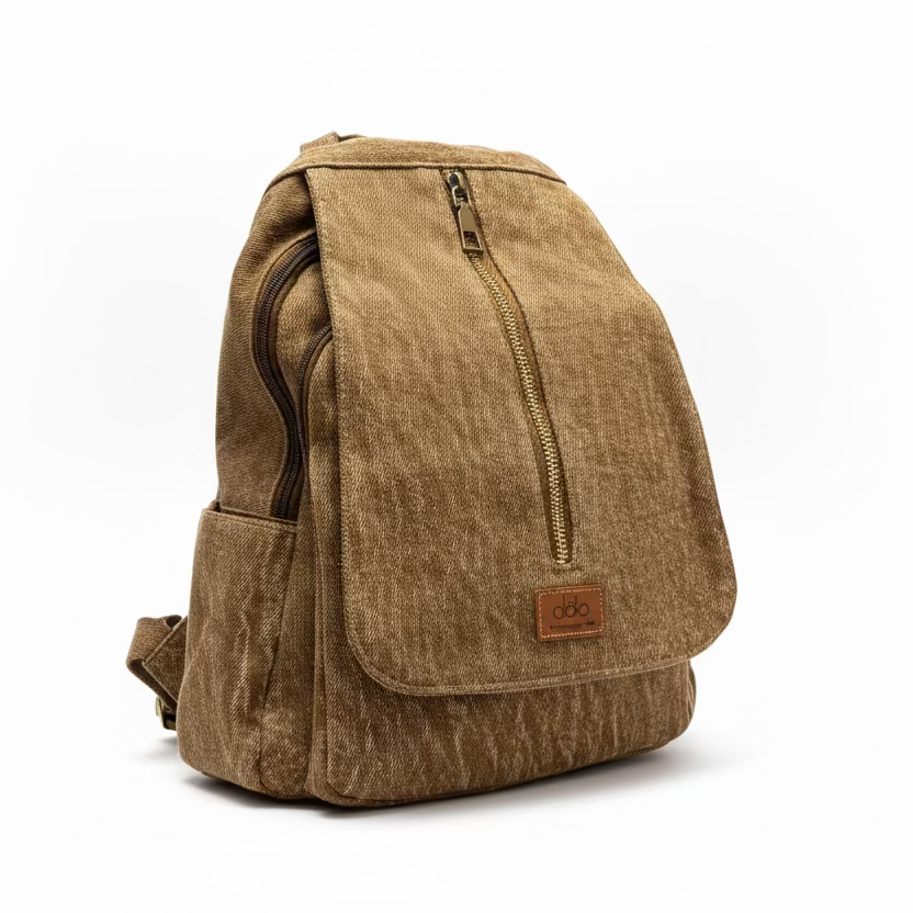 Mochilas de tejido vaquero con cremallera y solapa - Moments by You