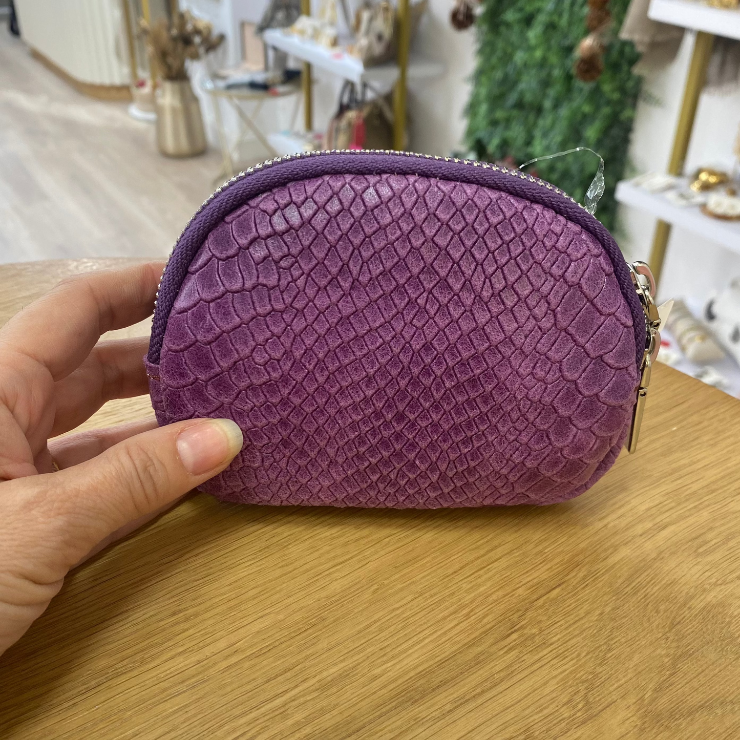 Monedero piel 100% vacuno efecto serpiente