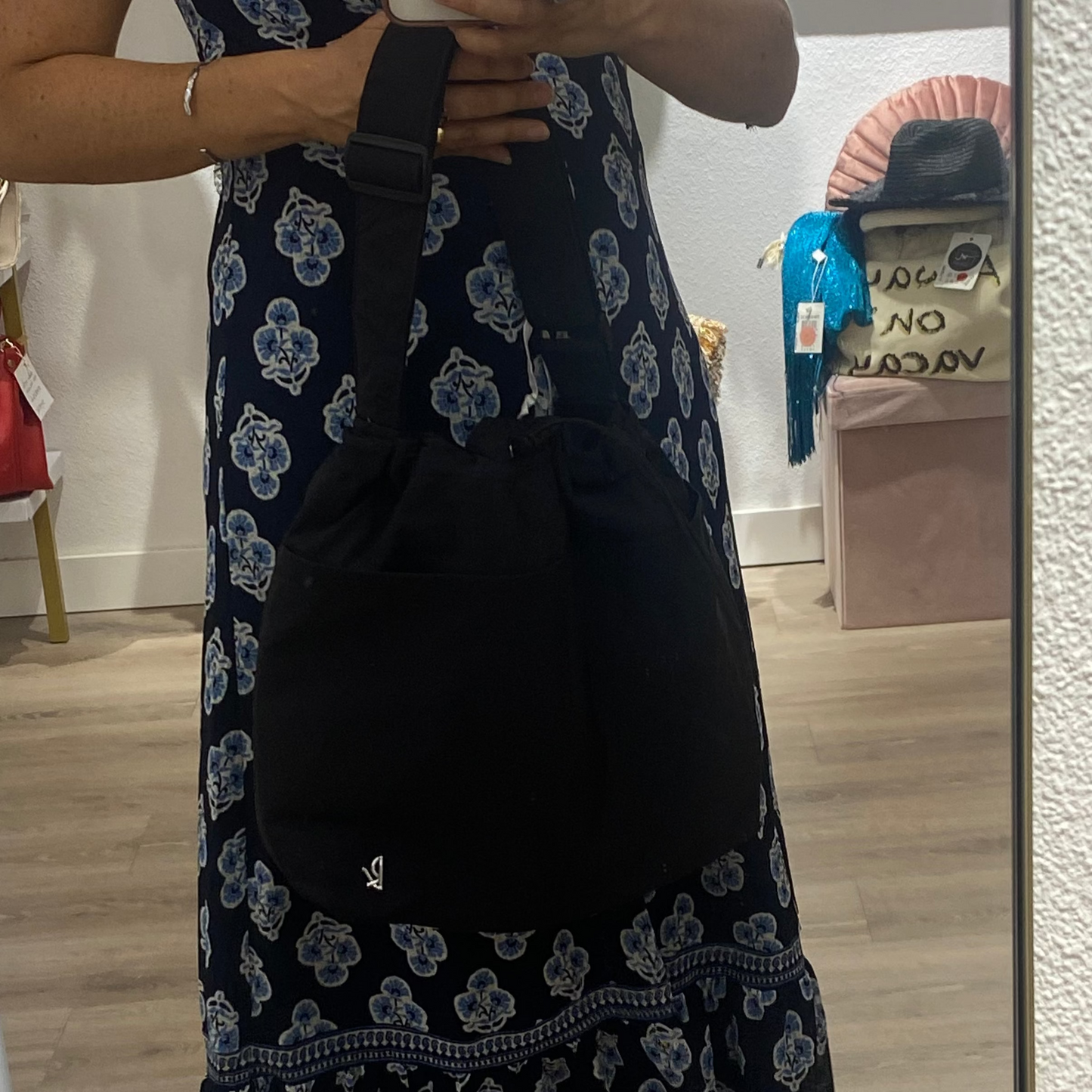 Bolso bandolera casual en tela de poliester lavable con bolsillos y cierre saco color negro - mbyou