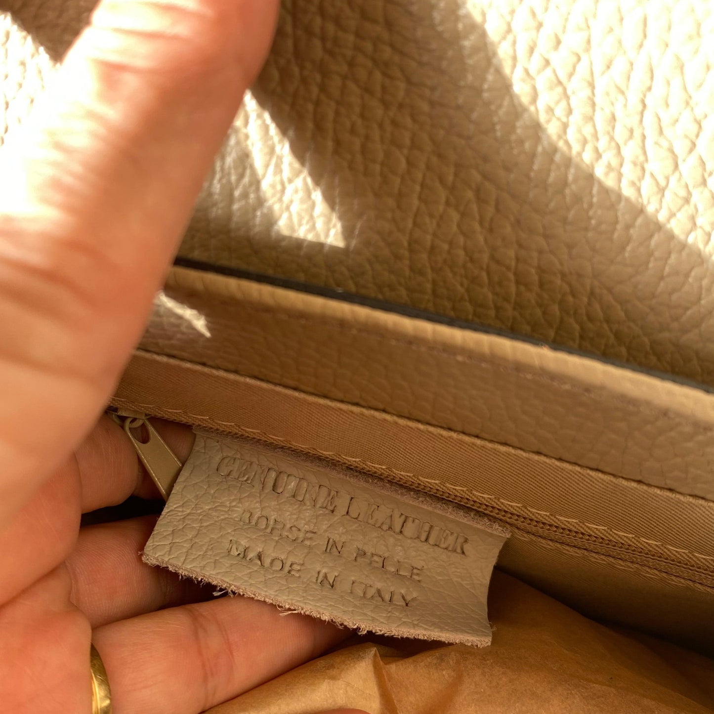 Smooth camel bag - 100% leather