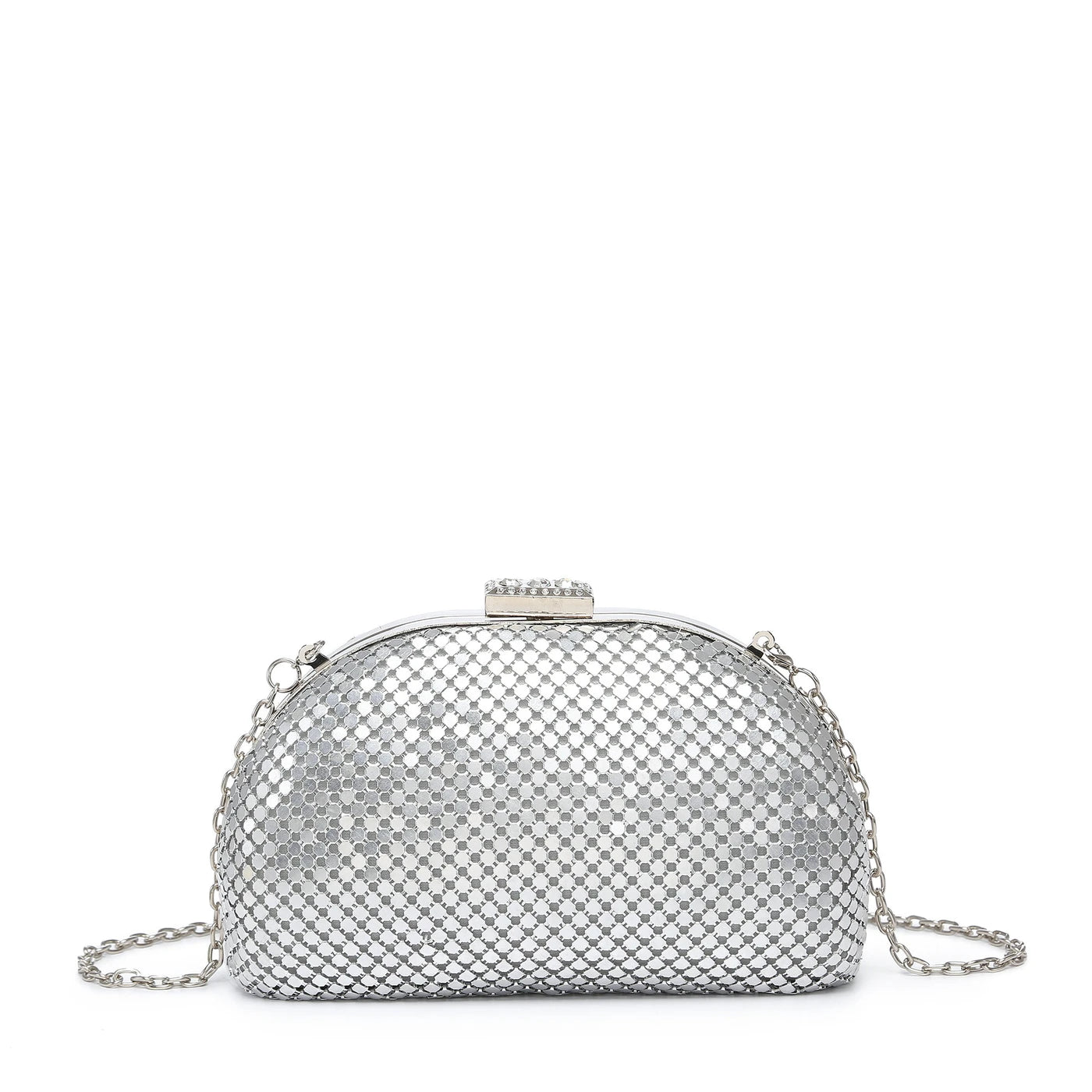 Black satin party clutch handbag with cross straps
