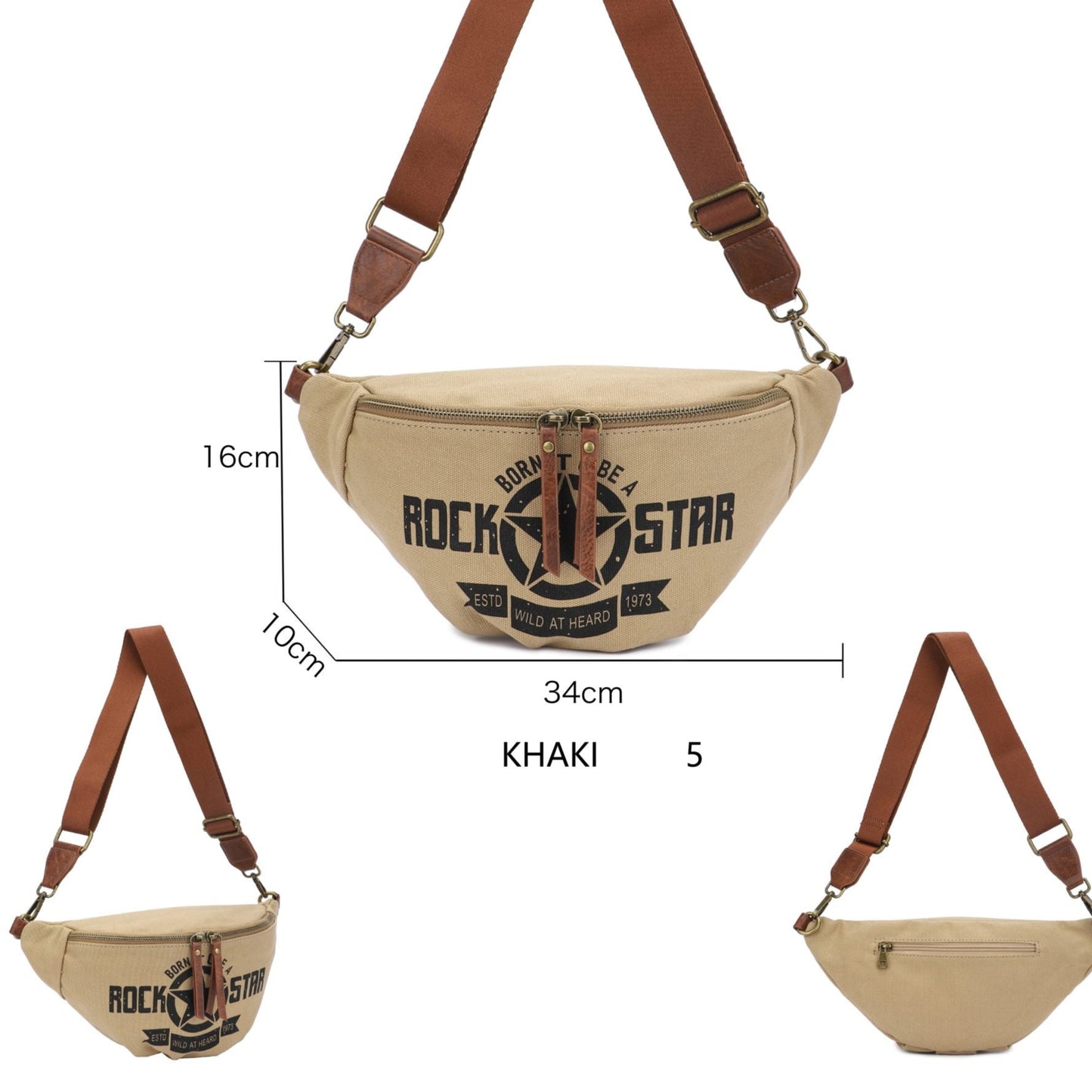 Riñonera de loneta con estampado en color negro - mbyou