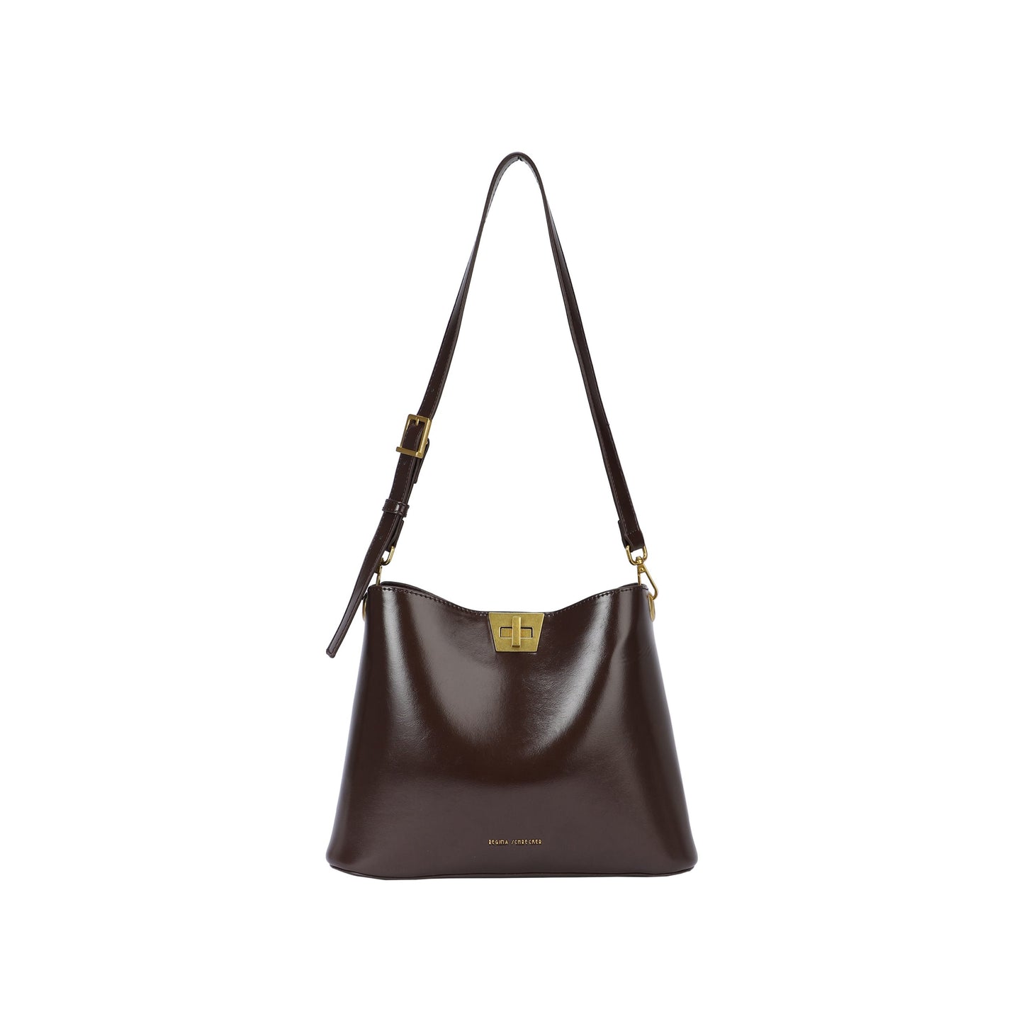 Bolso tipo bandolera efecto piel liso tipo saco color chocolate - mbyou