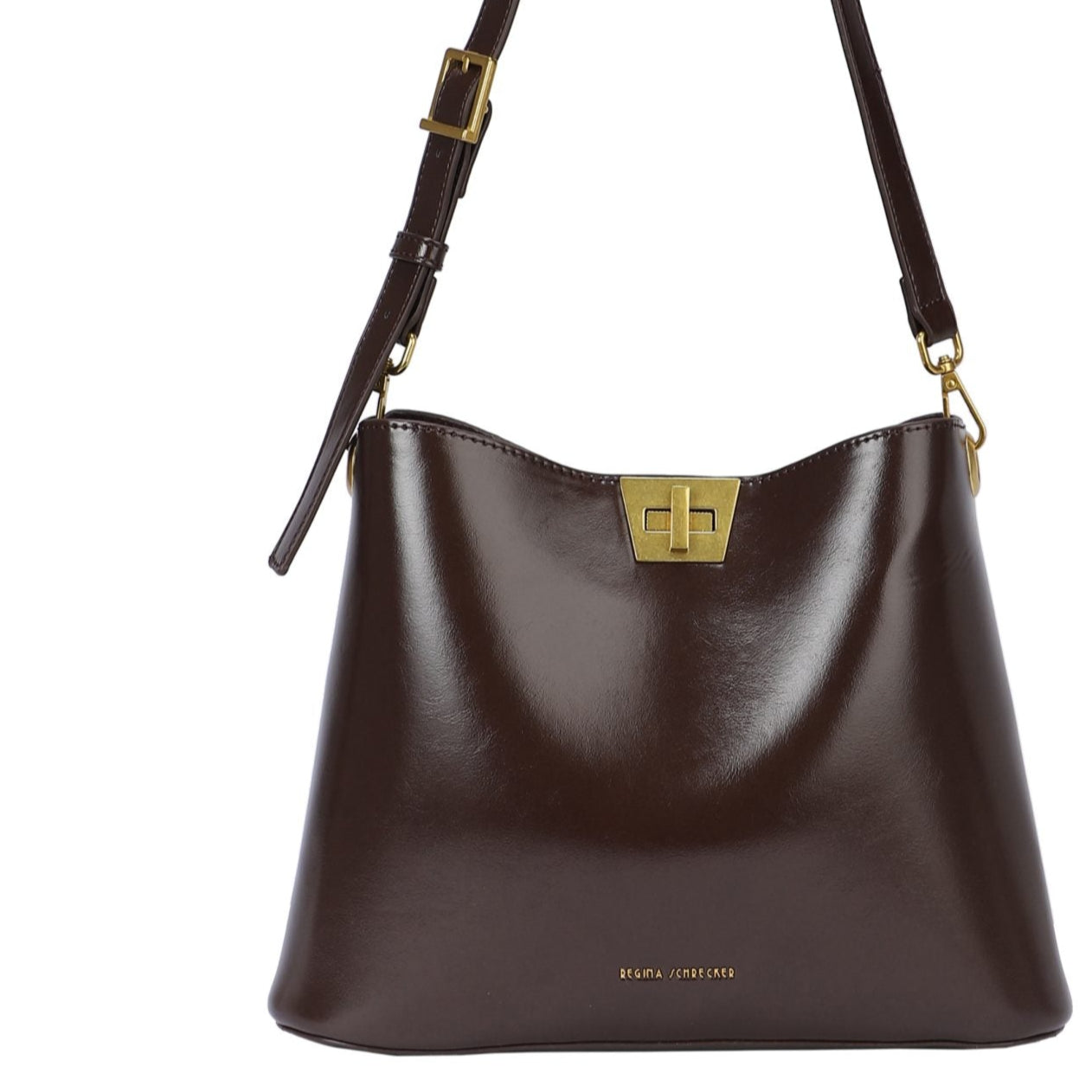 Bolso tipo bandolera efecto piel liso tipo saco color chocolate - mbyou